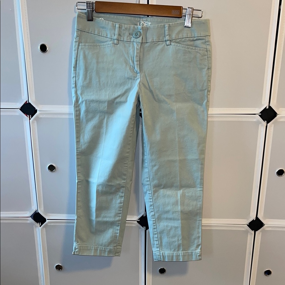 LOFT Light Teal Cropped Pants